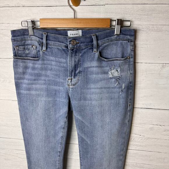 Frame Jeans Womens Size 29 Alemany Grind Light Washed Skinny Cotton Blend - Picture 7 of 16
